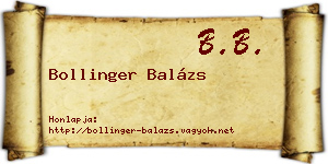 Bollinger Balázs névjegykártya