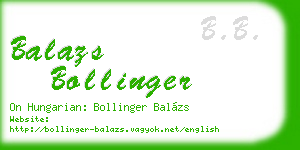 balazs bollinger business card